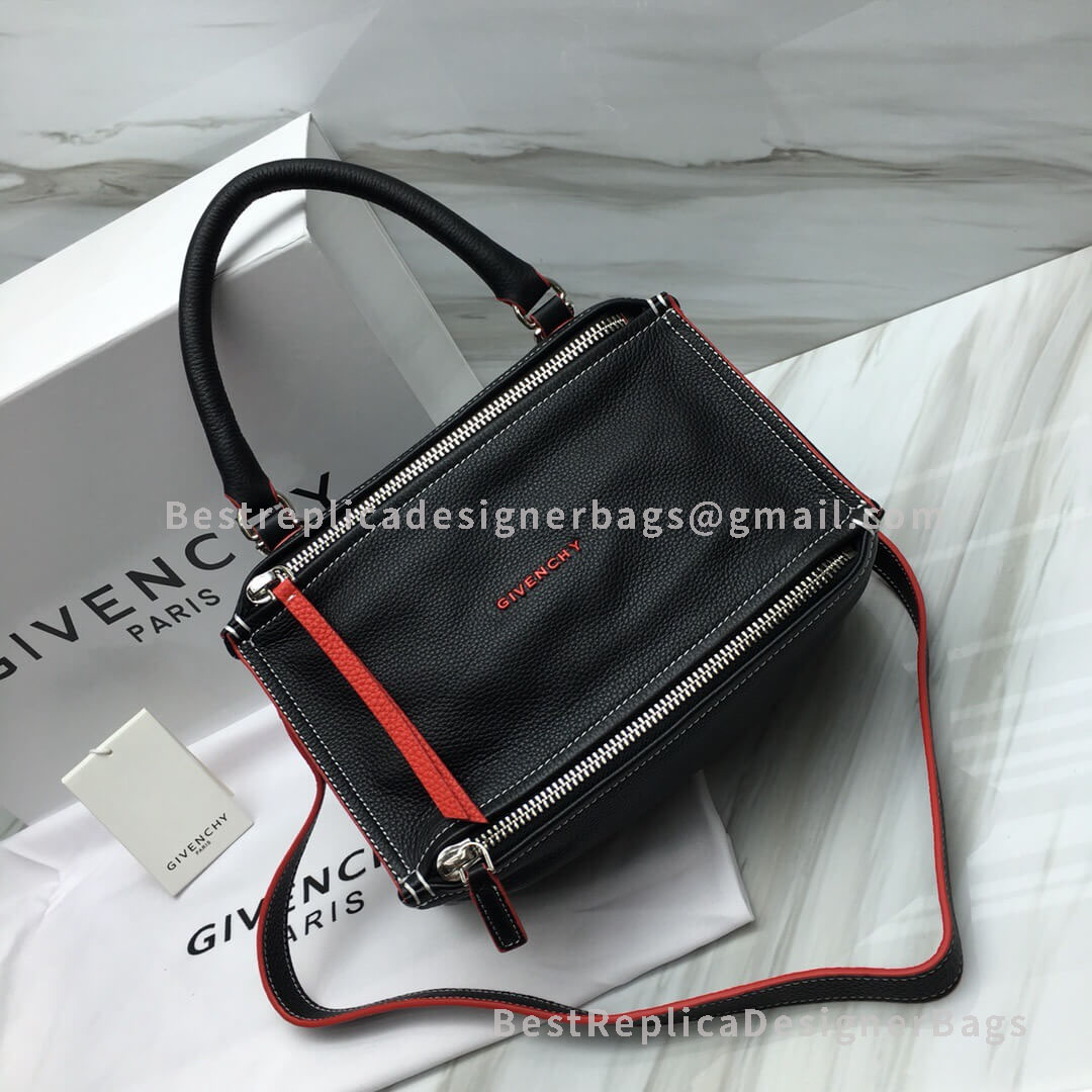 Givenchy Mini Pandora Bag In Black And Red Suede SHW 2-28588L